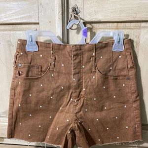 Tinsel Brown High Waisted Shorts